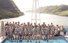 The Spirti of the West Cruise 2023 Panama Canal group photo